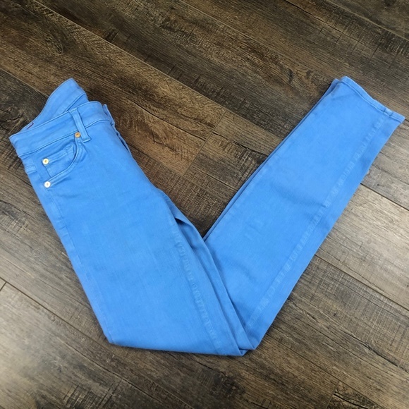 7 For All Mankind Blue Skinny Jeans Pants Denim ((size 25)) - Picture 3 of 9